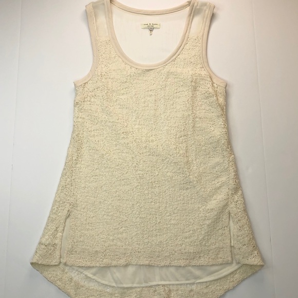 Rag & Bone Cream Lined Open Weave Tunic - Picture 8 of 8